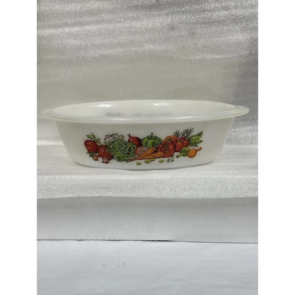 Vintage Glasbake Lot Of‎ 3 Vegetable Garden Medley Casserole Loaf Oval Serving